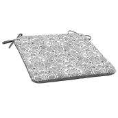Bazik 19 x 18-in Damask Grey Polyester Outdoor Seat Chair Cushion