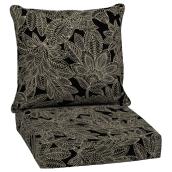 Bazik Lulabelle 2-Pieces Black Theodora Jacobean Outdoor Deep Seat Cushion 24 x 24-in