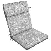Style Selections 1-Piece Tybalt Damask Grey Patio Chair Cushion