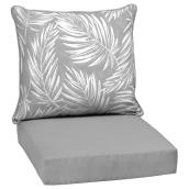 Landon & Co. 2-Piece Polyester 24-in W Floral Grey Deep Patio Seat Cushions