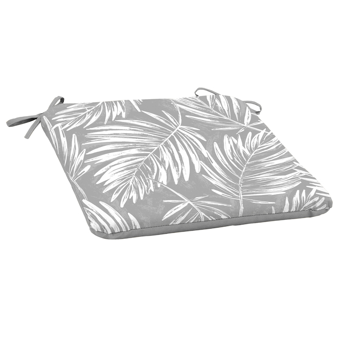 Landon & Co. Polyester 19 W x 18-in L Floral Grey Patio Seat Cushion