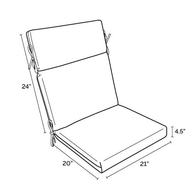 Landon & Co. Polyester 21 W x 24-in L 1-Piece Floral Black Patio Chair Cushion