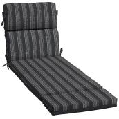 Landon & Co. Polyester 23 W x 48-in L 1-Piece Black Patio Lounge Chair Cushion