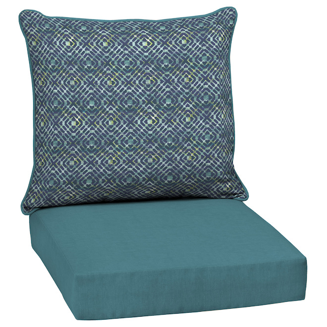 Landon & Co. 2-Piece Polyester 24-in W Teal Deep Patio Seat Cushions