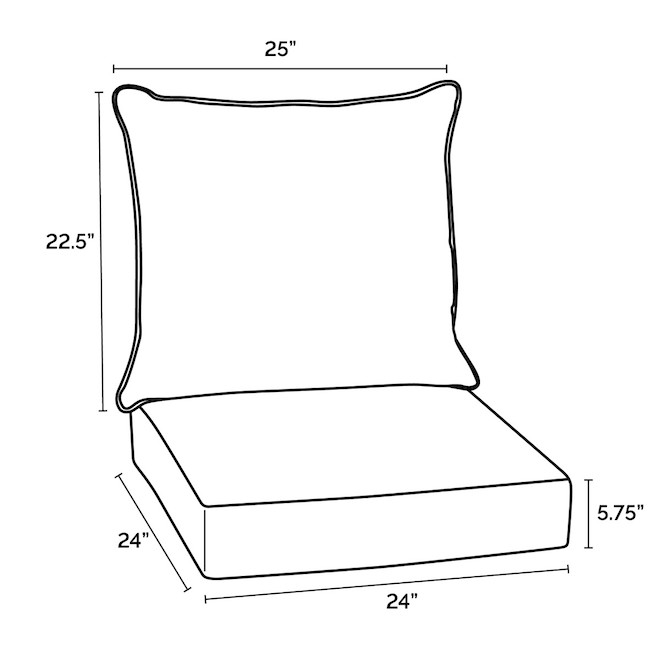 Landon & Co. 2-Piece Polyester 24-in W Teal Deep Patio Seat Cushions