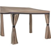 Wall Shelter with Curtains/Netting - 9' x 9' - Taupe
