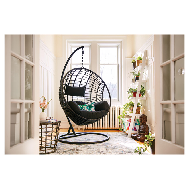 Dura Hanging Swing Chair With Stand Sao Paulo Black 3263