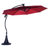 LED Cantilever Patio Umbrella - Vienne - 10' - Red