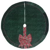 Holiday Living Tree Skirt - Plaid - 56-in - Velvet - Green
