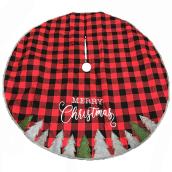 Holiday Living Tree Skirt - Buffalo Plaid - 56-in - Red and Black