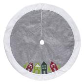 Holiday Living Tree Skirt - Village Scene - 56-in - Felt - Grey