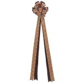 Holiday Living Treetop Bow - Paisley Design - 4-in x 48-in - Velvet - Gold/Red