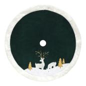 Holiday Living 48-in Green Tree Skirt with Deer Patterns