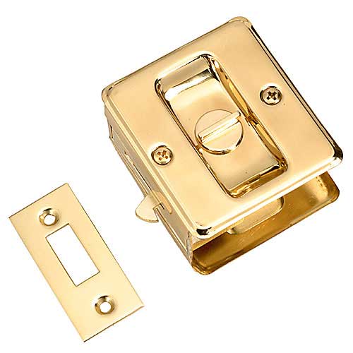 Concept SGA Square Lock Door Handle for Sliding Pocket Doors - Gold - 2.36-in x 1.18-in