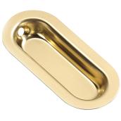 Concept SGA Centre Flush Pull Handle for Sliding Door - Brass-Plated - 6-in x 4 1/2-in