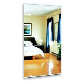 Concept SGA 24 x 80 1/2-in White Beveled Mirror Bifold Door