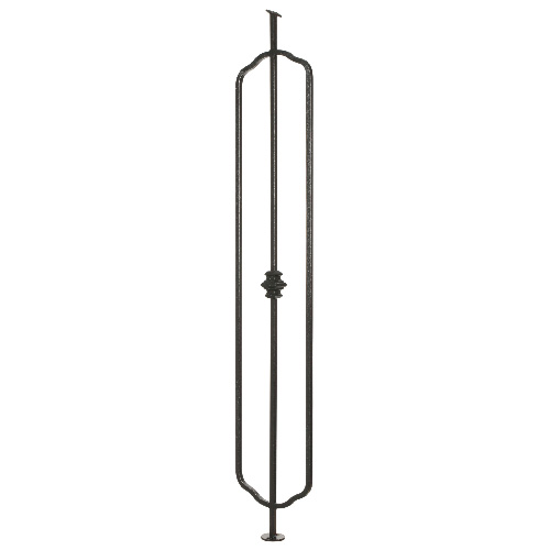 Colonial Elegance Stair Baluster - Wrought Iron - Black Powder-Coated Finish - 33 3/4-in L x 6-in W x 3/8-in T