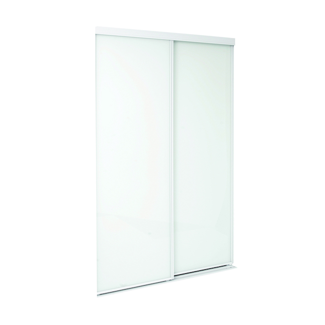 Porte intérieure de placard coulissante en verre pleine grandeur blanc Lacobel Concept SGA