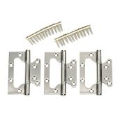 SGA Door Hinge without Mortise - Stainless Steel - 4-in - 3-Pack