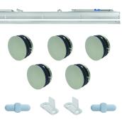 SGA Invisible Door Track and Hardware Kit for Sliding Door - Chrome
