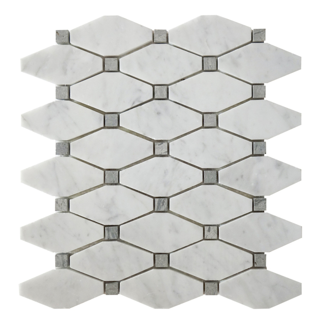 Image of Style Selections | Natural Stone Floor And Wall Octagon Mosaic - 12-In X 11-In - White | Rona