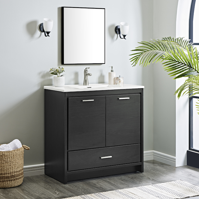 Landon & Co. 37-in Vanity Traditional Style with 2 Doors and 1 Drawer - Grey