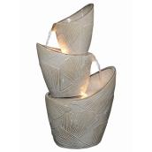 Style Selections 3-Tier Illuminated Fountain - 28-in - Ceramic - Grey