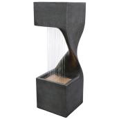 Fontaine contemporaine pluvieuse de Style Selections avec éclairage DEL, 30,5 po, résine, gris