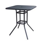 Style Selections Square Outdoor Table Steel  Matte Black 33-in x 33-in x 39-in
