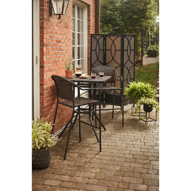 Style Selections Square Outdoor Table - Steel - 33-in x 33-in x 39-in - Matte Black