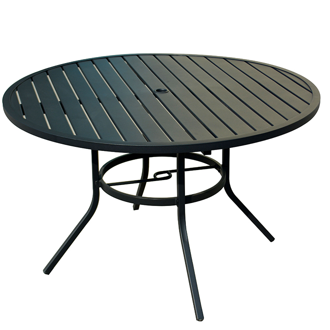 Table à manger pour patio Pelham Bay de Style Selections acier noir mat 48 po x 29 1/4 po