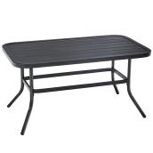 Bazik Pelham Bay Black Matte Steel Outdoor Table with Round Corners 40 x 22.5 x 20.25-in