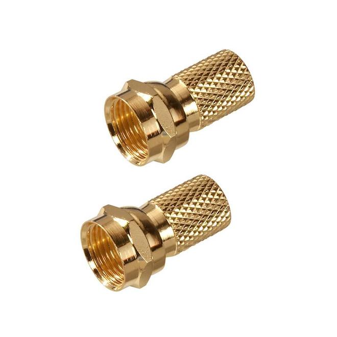 Zenith Gold Finish Metal RG6 Coax Twist Connector