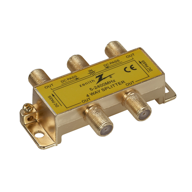 Zenith Zinc 4-Way Coax Splitter