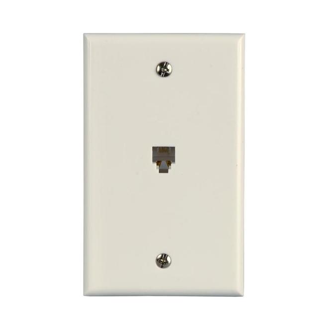 Zenith White Single Telephone Wall Jack