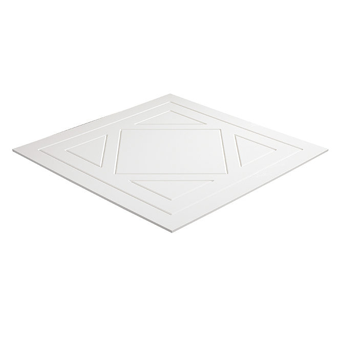 Carreaux de plafond en fibres de bois Marriott de MURdesign, blanches, boîte de 8, 2 pi x 2 pi