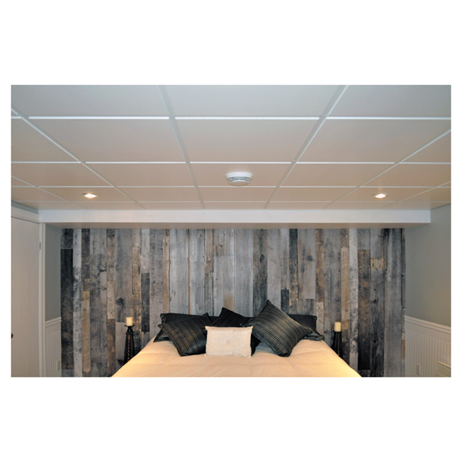 Mur Design Urbano Ceiling Tile 24 X 24 White Panq22ur