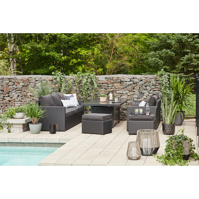 Allen + Roth 10.25-in Black Graphite Steel Planter with Hexagonal Patterns