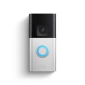 Ring WiFi Battery Satin Nickel and Black Doorbell Button with Head-to-Toe HD+ Video in 1536p