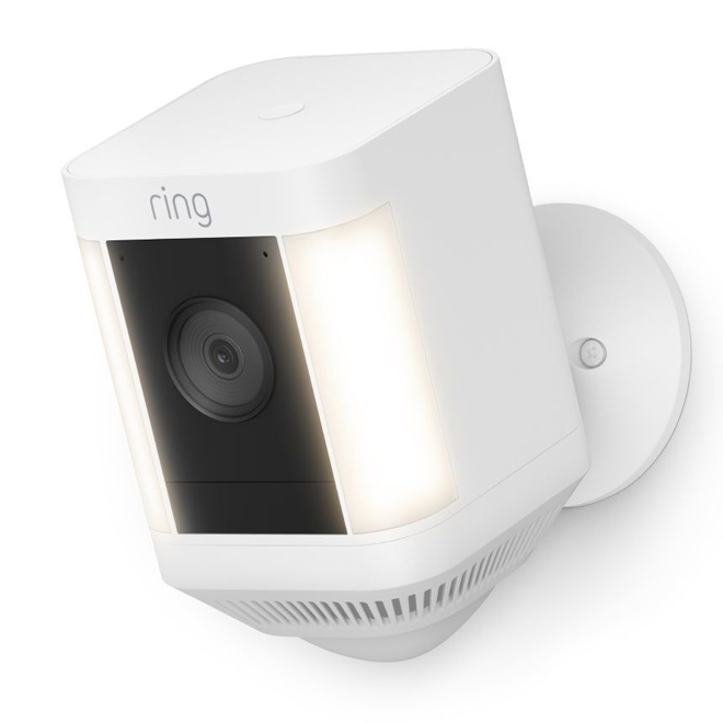 Ring Spotlight+ Wireless Battery-Operated White Security Camera