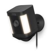Ring Spotlight+ Plug-in Black Security Camera with LED Light