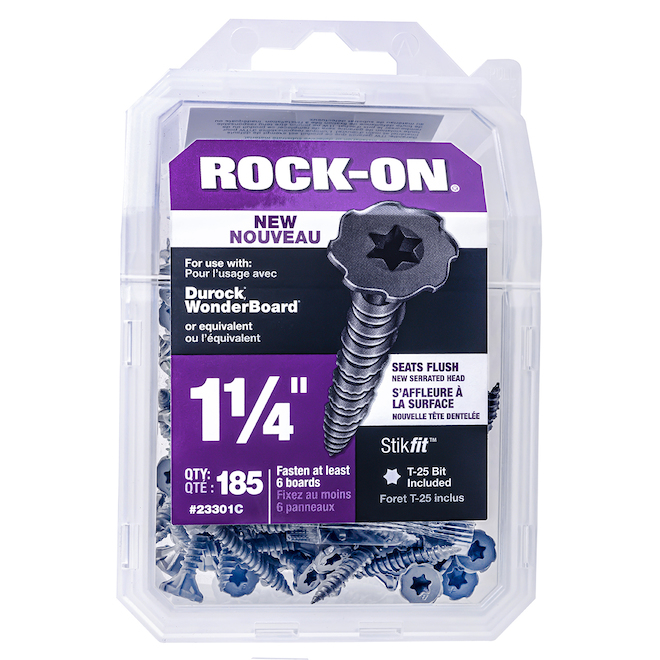 Rock-On Concrete Screws - #9 x 1 1/4" FH - Steel - 185/Box