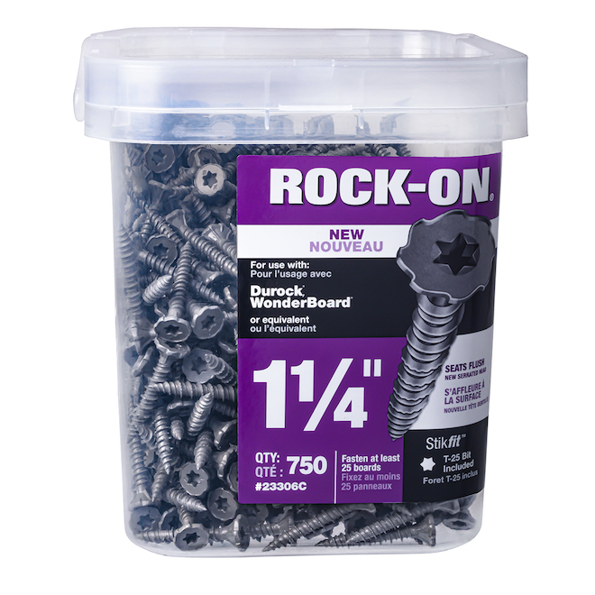 Rock-On Concrete Screws - #9 x 1 1/4" FH - Steel - 750/Box