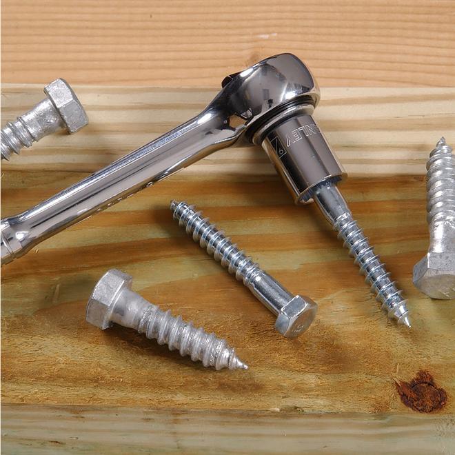 Hillman #14 Zinc-Plated Hex-Head Lag Screws - 100/Pk