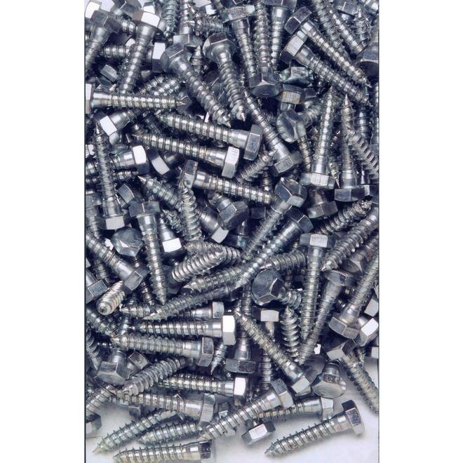 Hillman #14 Zinc-Plated Hex-Head Lag Screws - 100/Pk