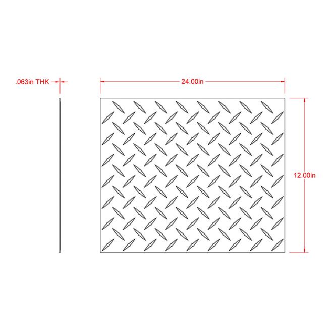 Hillman 12-in W x 24-in L Bright Aluminum Tread Plate Tread Plate Sheet Metal