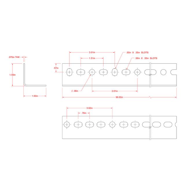 Hillman 1-1/2-in W x 1-1/2-in H x 8-ft L Zinc-Plated Steel Perforated-Slotted Angle