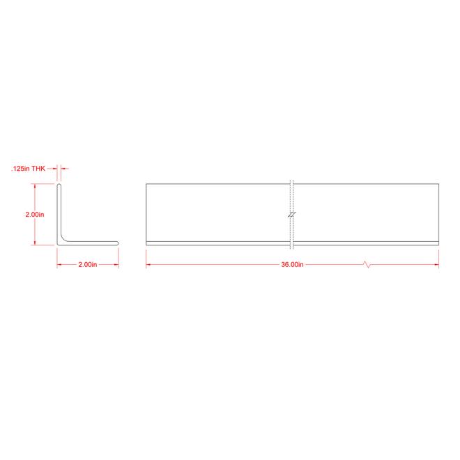 Hillman 2-in W x 2-in H x 3-ft L Plain Hot Rolled Steel Solid Angle
