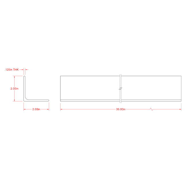 Hillman 2-in W x 2-in H x 3-ft L Plain Hot Rolled Steel Solid Angle