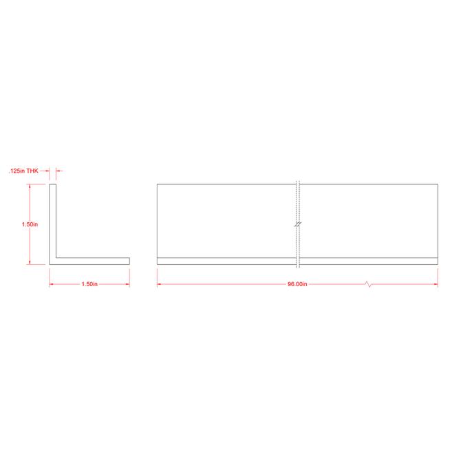 Hillman 1-1/2-in W x 1-1/2-in H x 8-ft L Mill Finished Aluminum Solid Angle